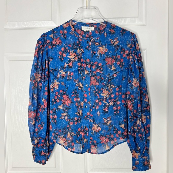 Isabel Marant Tops - Isabel Etoile Marant Floral Print Snap Button Up Blouse Top Sz Fr 34